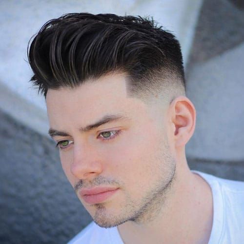 Man with pompadour fade hairstyle