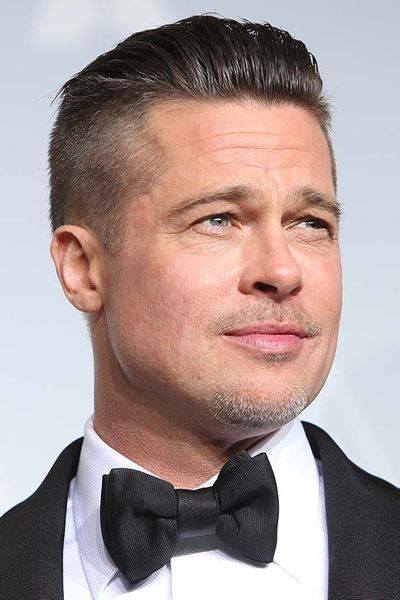 Brad Pitt with a slicked back undercut hairstyle